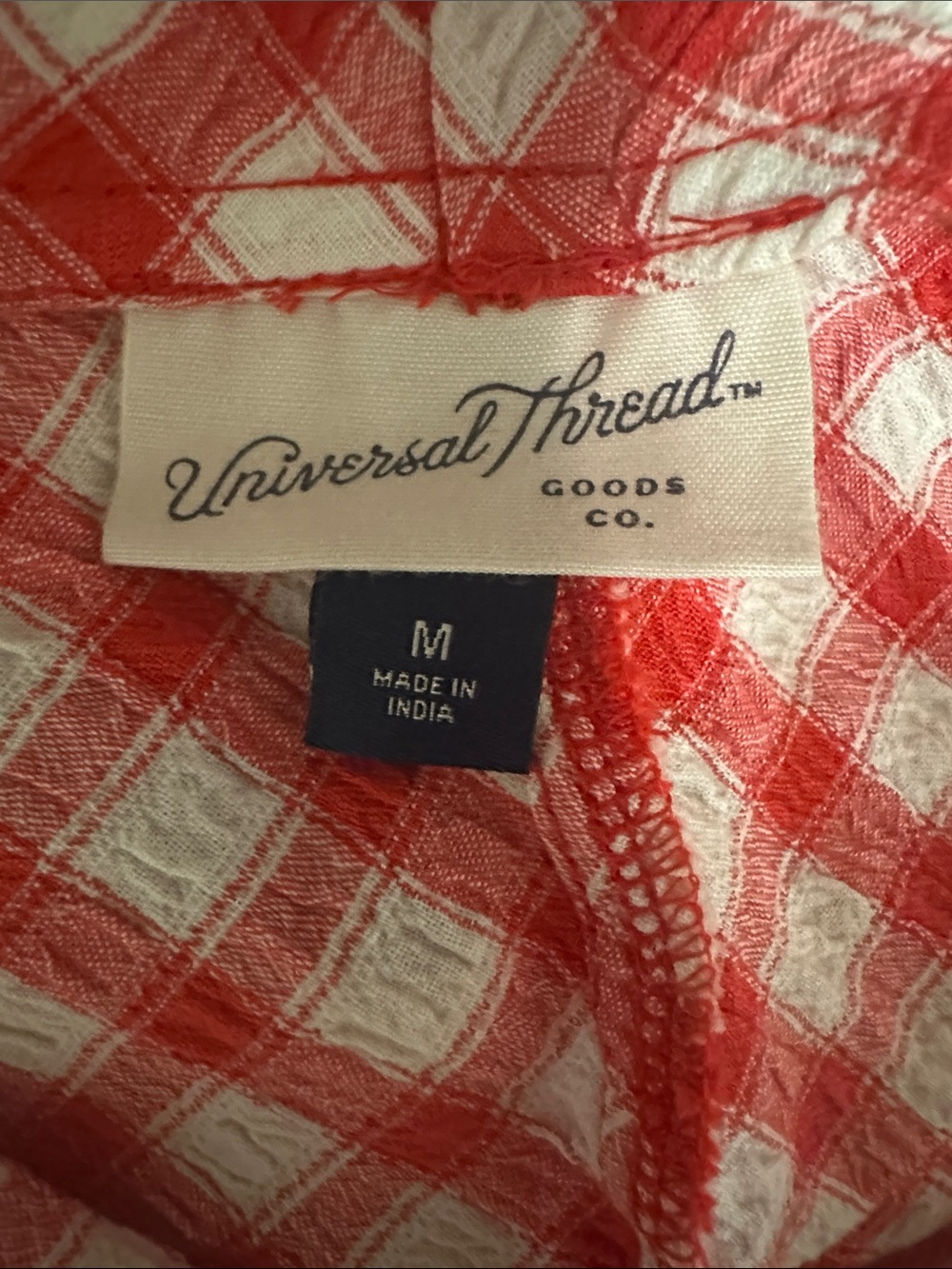 Universal Thread Red Gingham Seersucker Midi Skirt M NWT - Picture 7 of 9